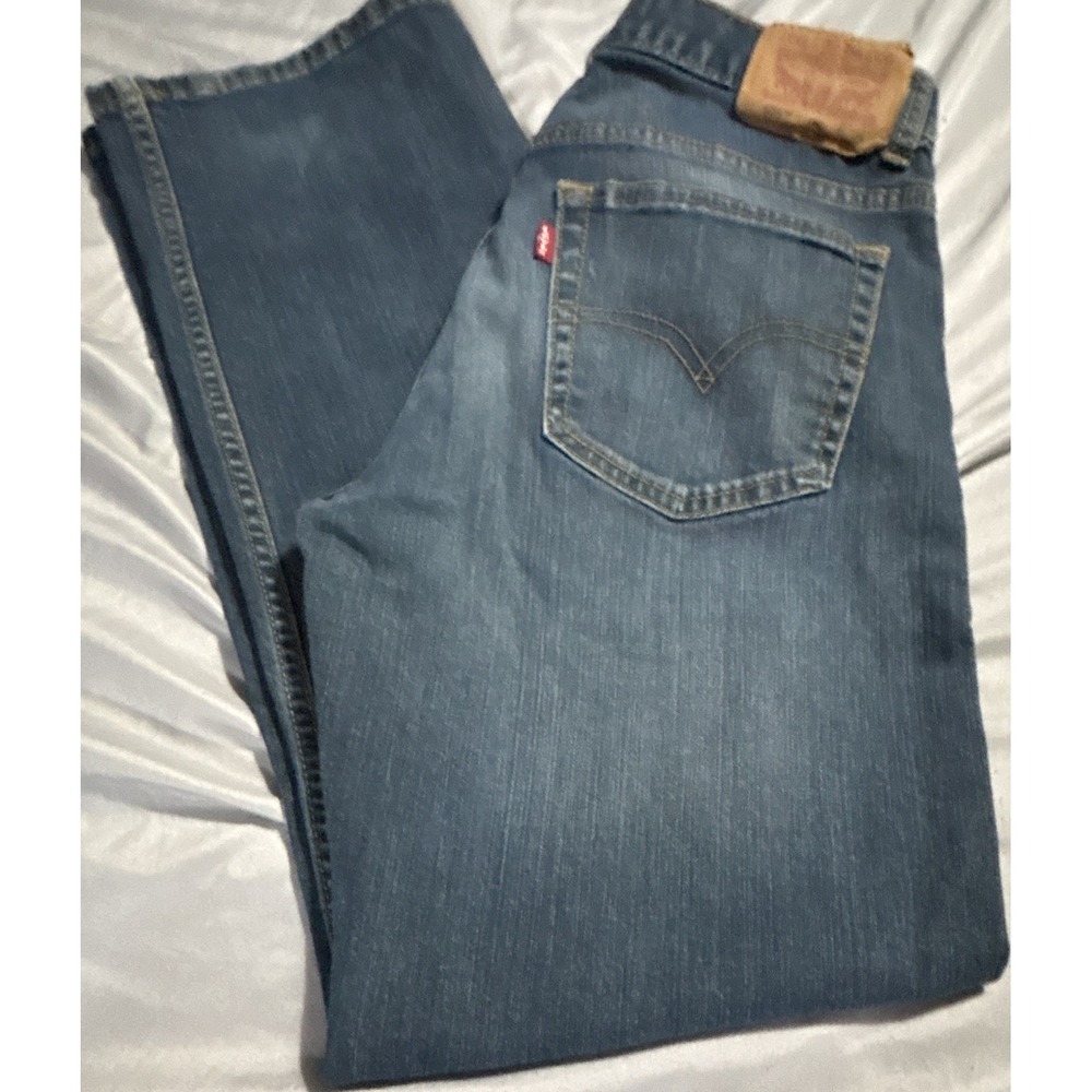 Levi's Woman's 505 Regular Straight Fit Medium Wash Blue Denim Stretch Jeans 18R